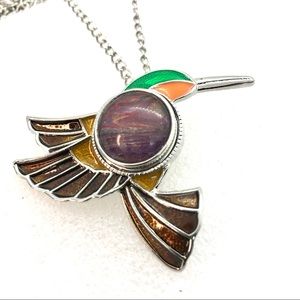 Hummingbird Necklace Handmade 20mm snap gingersnap  SN20 display